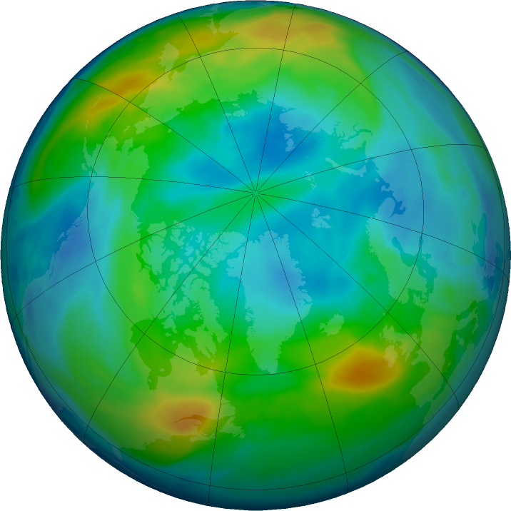 Arctic ozone map for 13 November 2019